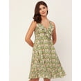 thumbnail image 2 of Moomaya V Neck Sleeveless Printed Georgette Dress - Women's Summer Dress, 2 of 9