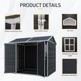 thumbnail image 5 of Jopath 8ft x 6ft Resin Outdoor Storage Shed Waterproof Shed with Two Windows and Lockable Door, Tool Shed with Floor for Garden Patio Backyard Black, 5 of 7