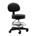 thumbnail image 1 of GEN'C Tabouret Pivotant Roulant avec Dossier et Repose-Pieds Chaise de Dessin Réglable en Hauteur avec Roues pour Bureau, Spa, Salon, Étudiant, 1 of 7
