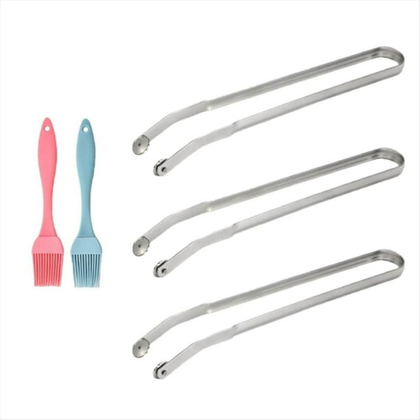3 Pinzas para Girar Salchichas, Pinzas para Cocinar en Cocina, Pinzas para Barbacoa para Asar, Pinzas para Parrilla de Salchichas para Barbacoa, Pinzas de Cocina con Manejar