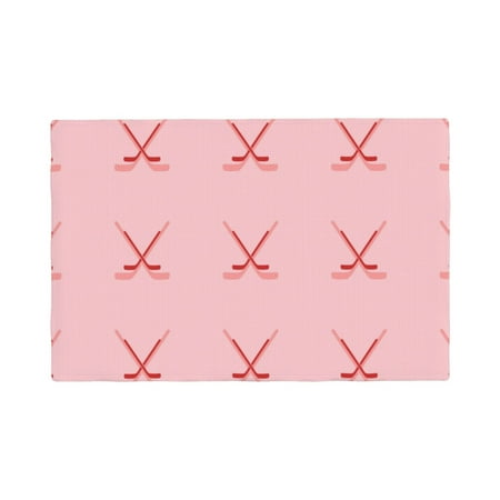 

Placemats Set of 4 red hockey sticks pink Place mats for Dining Table Indoor/Outdoor Cute Heat Resistant Washable Table Mats(18 x 12 )