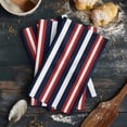 thumbnail image 6 of Red Navy Blue Striped Kitchen Towels Set of 3, Water Absorbent Dish Towel, Contemporary Minimalist Aesthetic Decorative Hand Towels - Quick Drying Cloth for Cooking Baking, 18x28 Inch, 6 of 8