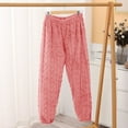thumbnail image 2 of Kaemgyyd Womens Plush Fuzzy Pajama Pants Comfy Fleece Lined Sleepwear Soft Cinch Bottom Textured Loungewear Trouser Pj Pants, 2 of 4