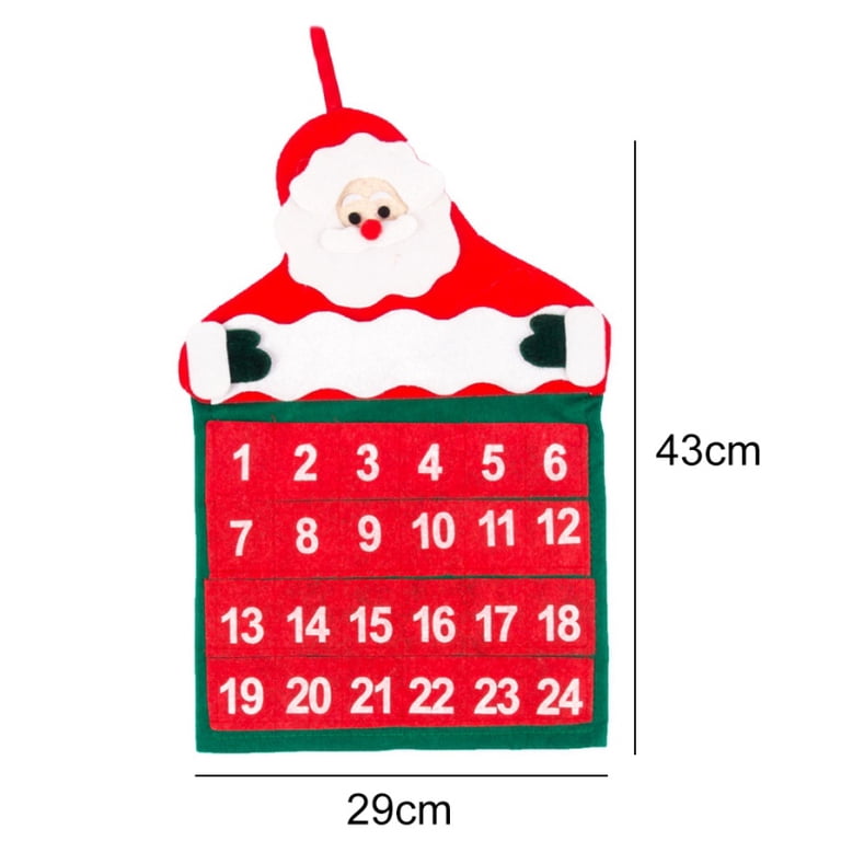 Wall Hanging Santa Claus Advent Calendar, Christmas Non-Woven Countdown Calendar 24 Day Pockets Calendar 17 Wall hanging santa claus advent calendar, christmas non-woven countdown calendar 24 day pockets calendar 17