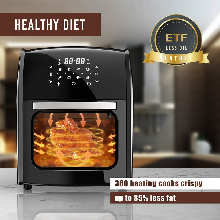 Moosoo 12.7 Quart Digital Air Fryer Toaster Oven 1700W, Black