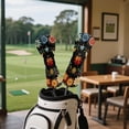 thumbnail image 3 of Uorisanigo Golf Head Covers, 3pcs Floral Ladybug Golf Club Covers for Woods and Driver Fairway Hybrid, PU Leather Headcovers for Club Protective, Fits Most Golfs Clubs, 3 of 7