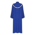 thumbnail image 4 of Doomiva Women Church Robe Metallic Shiny Flared Sleeve Loose Fit Choir Clergy Maxi Dress Minister Pastor Robe Royal Blue M, 4 of 6