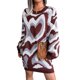 thumbnail image 4 of SAYOO Vestido de suéter para mujer, vestido de primavera de punto con cuello redondo y manga larga con corazón de amor en capas, prendas de punto in otoño/invierno para mujer de una pieza SAYOO moda, 4 of 7