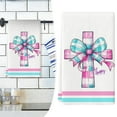 thumbnail image 2 of CoreLiving Easter Decorations Bunny Hand Tea Towels Lovely Rabbit Egg Dish Towel Set Absorbent Reusable Washable Polyester Drying Cloths for Spring Farmhouse Kitchen Accessories 24x16 Inch, 2 of 9