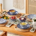 thumbnail image 3 of MALACASA Porcelain Bowls Set of 4, 23oz/6.25-inch Blue Floral Soup Bowls, Microwave Dishwasher Safe, Series SELENE, 3 of 9