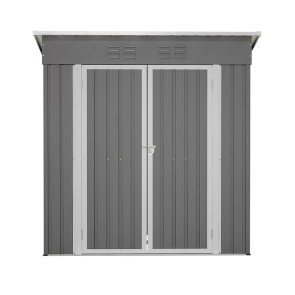 6'x4' Heavy-Duty Metal Shed, Lockable Door & Floor Frame - Outdoor Storage for Garden Tools, Weatherproof