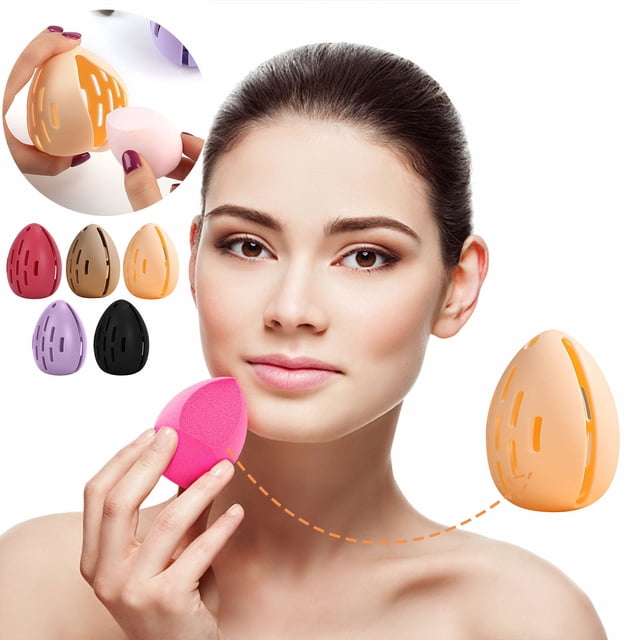 onlyliua Liquidación Del Día Ofertas Prime Caja de Almacenamiento de Bolas de Maquillaje Multifuncional Caja de Almacenamiento de Borlas de Polvo Transpirable Estuche Protector Portátil