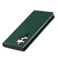thumbnail image 6 of SaniMore Wallet Case for Samsung Galaxy S23 Ultra 6.8" 2023, Wrist Strap Flip Kickstand Card Slots Genuine PU Leather Shockproof TPU Shell Anti-fall Full-body Protective Cover For S23 Ultra, Green, 6 of 9