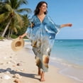 thumbnail image 6 of DISNIMO Beach Starfish Printed Womens Caftan Dress Plus Size V Neck Kaftan Dresses Batwing Sleeve Swimsuit Coverup Loose Fit Women's Long Cover Up for Bathing Suit, 6 of 7