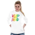 thumbnail image 4 of Weird Proud LGBTQ Pride Funny Cool Plus Size Long Sleeve Graphic Tee Shirt Brisco Brands 3X, 4 of 5