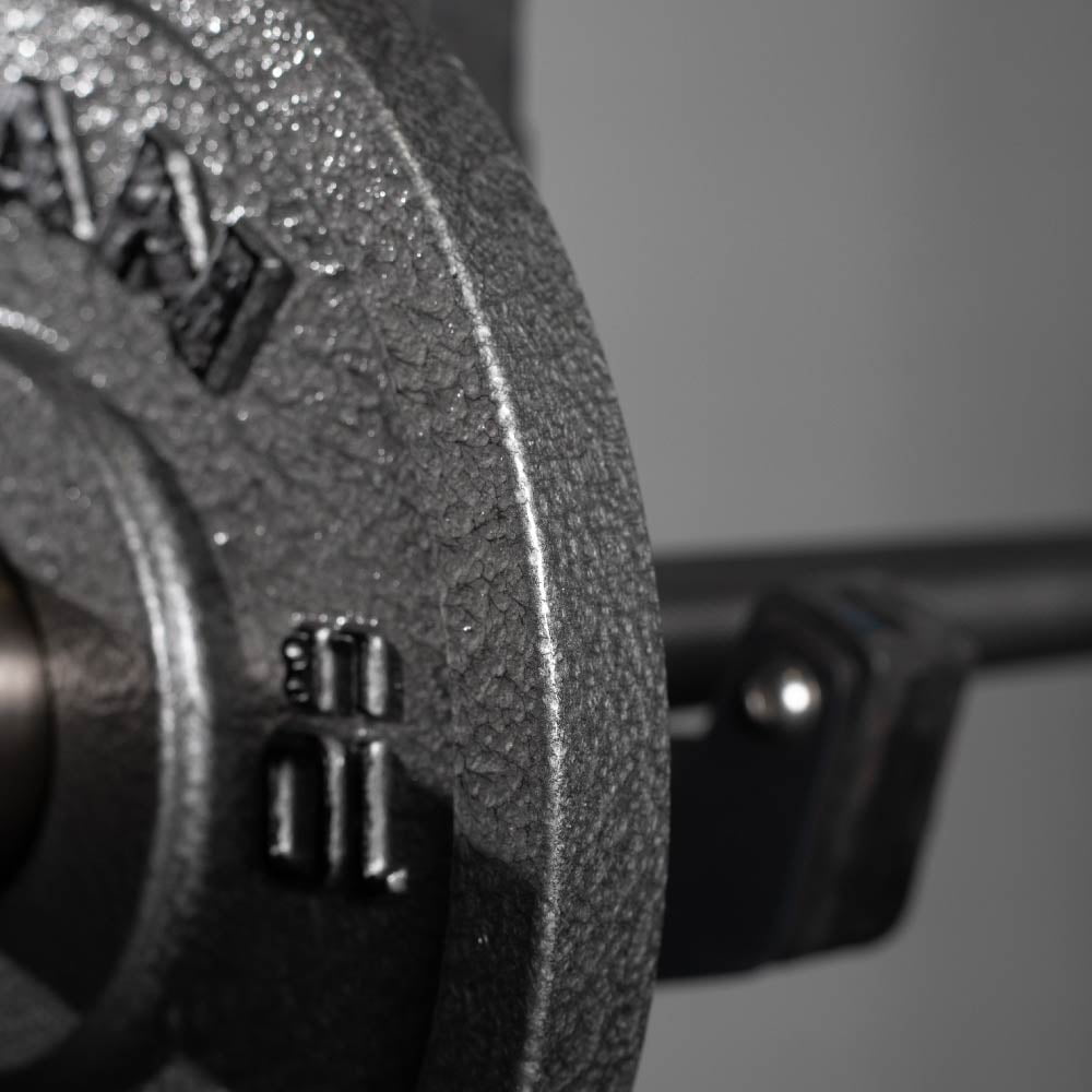Titan Fitness 10 LB Cast Iron Olympic Plates, Sold In Pairs, Classic Weight Plate Design, Silver Hammer Finish