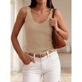 thumbnail image 2 of Women V‑Neck Ruffle Sleeveless Ribbed‑Knit Tank Top, Lightweight Casual Going‑Out Summer Blouse, 2 of 12