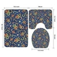 thumbnail image 3 of Blue Christmas Candy Cane Pattern Bathroom Rugs Sets 3 Piece,Toilet Cover Set,Absorbent Non Slip Bathroom Mats Sets with U-Shaped Contour Rug Toilet Rug Set, 3 of 5