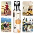 thumbnail image 7 of Yayeee 20oz Insulated Water Bottle Double Wall Stainless Steel with Flip Straw Lid, Beige Fall Pumpkin, 7 of 7