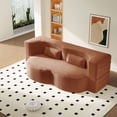 thumbnail image 4 of S-HOME Modern Folding Convertible  Floor Sofa with 2 Pillows , Corduroy Fabric Foam Sleeper Couch for Living Room and Playroom Use, Orange, 4 of 13