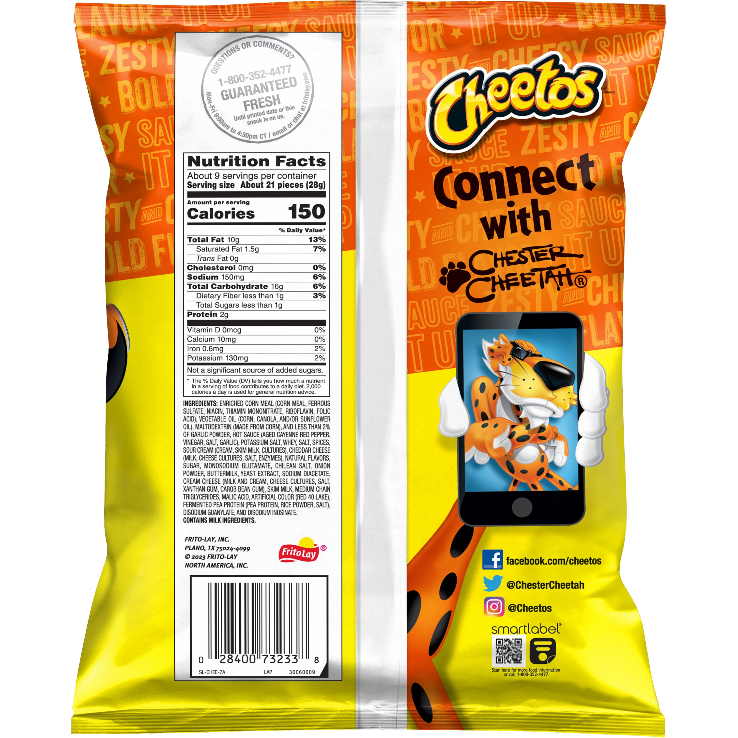 (3 pack) Cheetos Crunchy Buffalo Flavored Snacks, 8.5 oz Bag