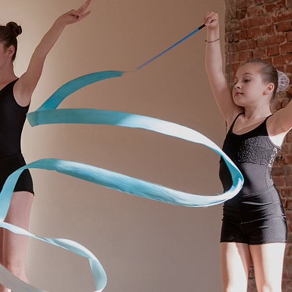 Raindrops 4Pcs Portable Ribbons Sky Blue Silk Performance Props