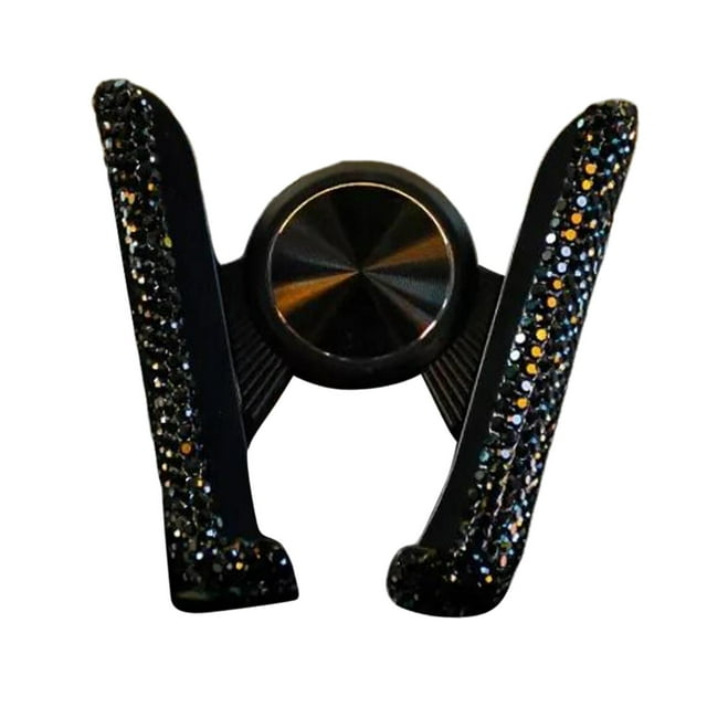 Soporte para teléfono de coche, práctico y ajustable, con diamantes de imitación, duradero, accesorios para coche mini Negro