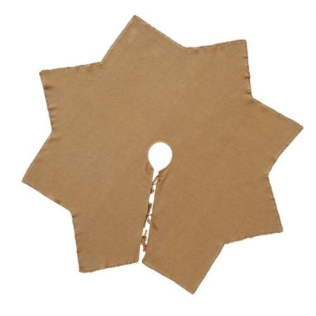 burlap natural 8 point star 48" diameter holiday tree skirt decoration