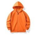 thumbnail image 2 of Boys Hoodies Solid Color Zip Up Sweatshirt Casual Tops Coat&jacket Size 7-8T, 2 of 7