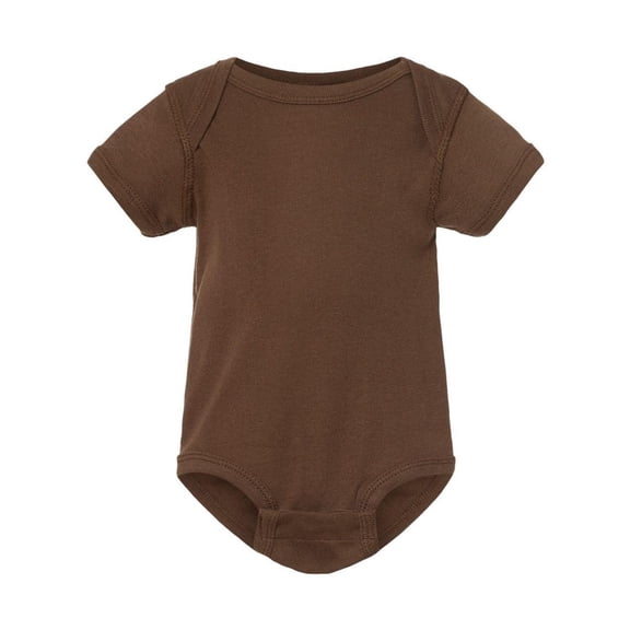 Rabbit Skins, Baby Soft Short-Sleeve Bodysuit , Brown, 6 Months