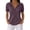 Dark Purple, variant on Women’s Fashion Solid Waffle Knit Short Sleeve Top with Vintage Lapel Collar for Spring and Summer Daily Wear Army Green L