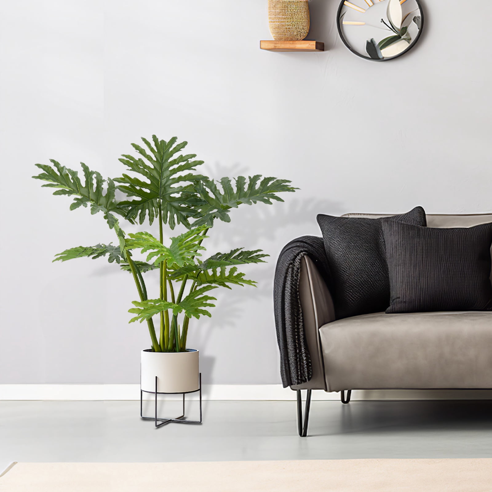 PARMPH 3 ft Artificial Philodendron Tree in Plastic Pot
