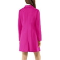 thumbnail image 4 of Unique Bargains Women's Notched Lapel Single Breasted Outwear Long Coat L Hot Pink, 4 of 8