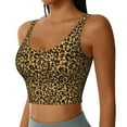 thumbnail image 2 of Kdxio Gold Glitter Leopard Print Workout Crop Tank Top for Women Racerback Yoga Tank Tops Athletic Sports Shirts Exercise Undershirts, 2 of 9