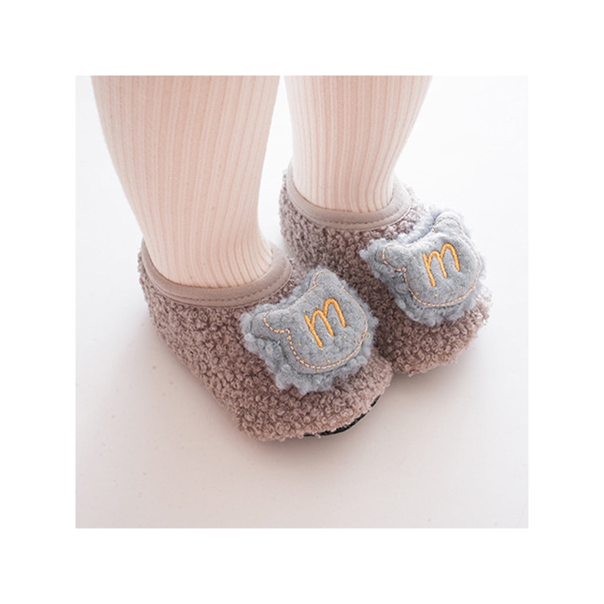 Bellella Infant Floor Socks Soft Sole Warm Shoes First Walker Crib Shoe Anti Slip Fleece Slipper Indoor Sock Slippers Green Frog 5toddlers Other 5todd