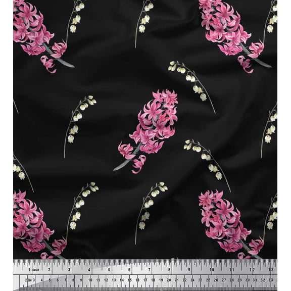 Soimoi Cotton Duck Fabric Wildflower Floral Print Fabric by The Yard 42 Inch Wide