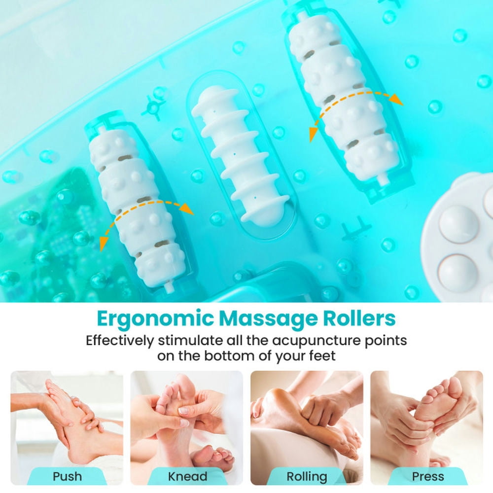 Yardi Yard Foot Spa Massager Tub with Removable Pedicure Stone and Massage Beads-Turquoise, Massage Gun