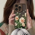 thumbnail image 3 of Oil Painting Camellia Pattern All-Inclusive Phone case, Cute and Small Fresh, wear-Resistant, for iPhone 15 14 13 12 11 Pro Max Plus XS XR 7 8 Phone Case (Rose Red,iPhone 12 Pro), 3 of 8