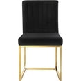 thumbnail image 4 of Meridian Furniture Collection Giselle Chaise de Salle à Manger Moderne Rembourrée en Velours, Noire (Ensemble de 2), 4 of 5