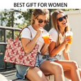 thumbnail image 5 of Large Capacity Tote Bag,Red Christmas Patchwork Pattern Handbag Fashion Luxury Tote Bag,15.7"x13"x 5.1" Inches,Laptop Compatible, 5 of 6