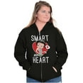 thumbnail image 3 of Betty Boop Smart with a Heart Cartoon Zip Hoodie Sweatshirt Women Brisco Brands S, 3 of 6