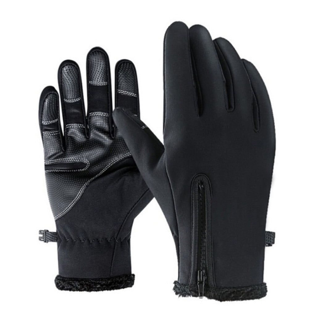 Winter Unisex Touch Screen Windproof Waterproof Outdoor Driving Gloves Black 