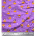 thumbnail image 1 of Soimoi Purple polyester Crepe Fabric Cheese Slice & Rats Kids Decor Fabric Printed Yard 42 Inch Wide, 1 of 3