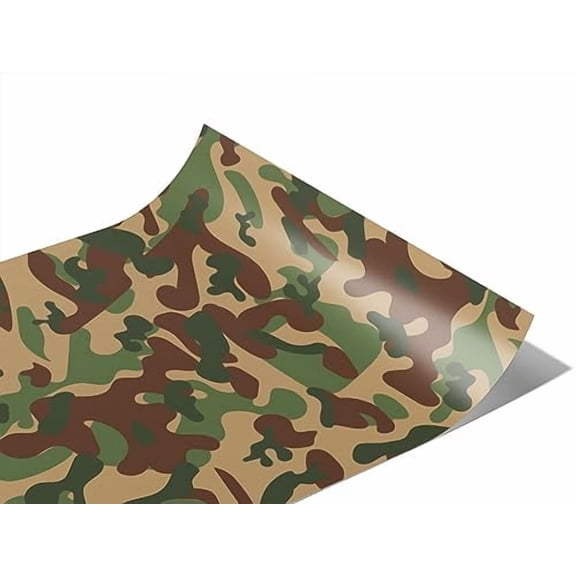 Rwraps Green Camouflage Army Machine Matte Vinyl Film Wrap 59in x 10ft Vinyl Vehicle Car Film Sheet