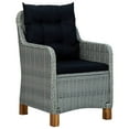 thumbnail image 2 of vidaXL 9 Piece Outdoor Dining Set with Cushions Poly Rattan Light Grey, 2 of 5