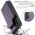 thumbnail image 4 of Feishell for Samsung Galaxy A14 5G Case with Card Holder, Wallet Case for Women Men with RFID Blocking, Durable PU Leather Kickstand Magnetic Clasp Shockproof Phone Case,Purple, 4 of 9
