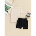 thumbnail image 4 of Suealasg 0-3 Years Kids Baby Boys Girls Summer Outfits Short Sleeve Bear Print T-Shirt Tops + Solid Color Shorts Set 2Pcs Toddler Boys Girls Clothes, 4 of 8