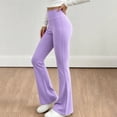 thumbnail image 4 of BXJX Girls Yoga Leggings 10-12, Sports High Stretch Elastic Waist Slim Flare Pants Purple, 4 of 8