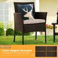 thumbnail image 4 of YRLLENSDAN Outdoor Patio Furniture Sets，3 Pieces Patio Set Rattan Chair Indoor Wicker Bistro Set with Glass Table for Yard Lawn (Brown), 4 of 7