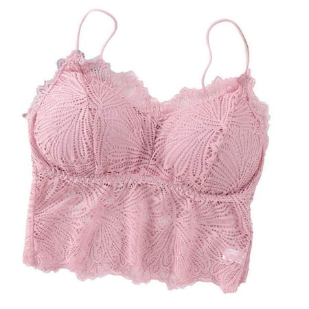

Taicanon Women s Lace Sling Stretch Lace Bra Camisole Bralette Breathable Lace Bralette Top for Women Girls(Pink)
